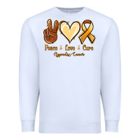White Peace love cure Appendix Cancer Premium Sweatshirt - NancyCooperArtShop