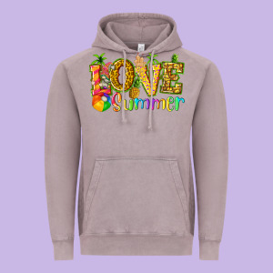 Love Summer With Pineapple Vintage Hoodie Designed By Texasbilliewilder