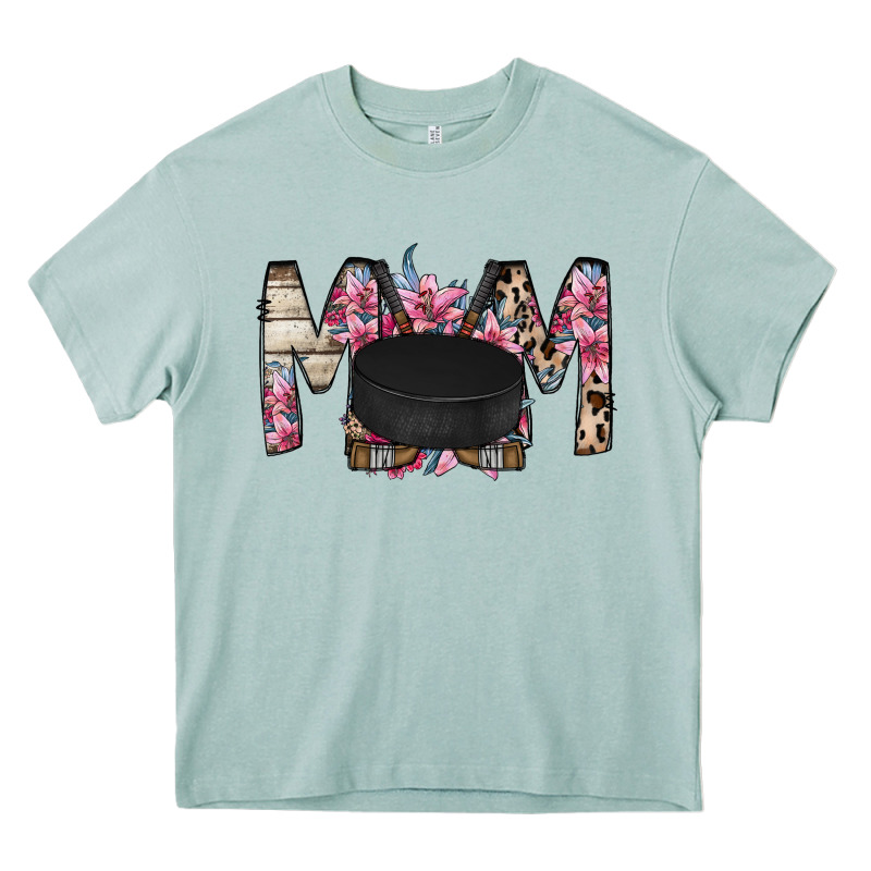 Mom Hockey Flower Heavy Core Tee by RacoonDesign | Teevron