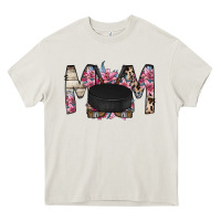 Cream mom hockey flower Heavy Core Tee - RacoonDesign