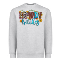 Heather Grey howdy bitches Heavyweight Sweatshirt - Zillion Design Studio