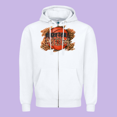 Basketball Mom Zipper Hoodie Designed By Adodesignshop