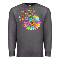 Charcoal Heather sunflower love hugs Premium Sweatshirt - MaliasSmallBusiness