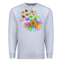 Heather Grey sunflower love hugs Premium Sweatshirt - MaliasSmallBusiness
