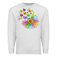 Oatmeal Heather sunflower love hugs Premium Sweatshirt - MaliasSmallBusiness