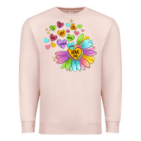 Pale Pink sunflower love hugs Premium Sweatshirt - MaliasSmallBusiness