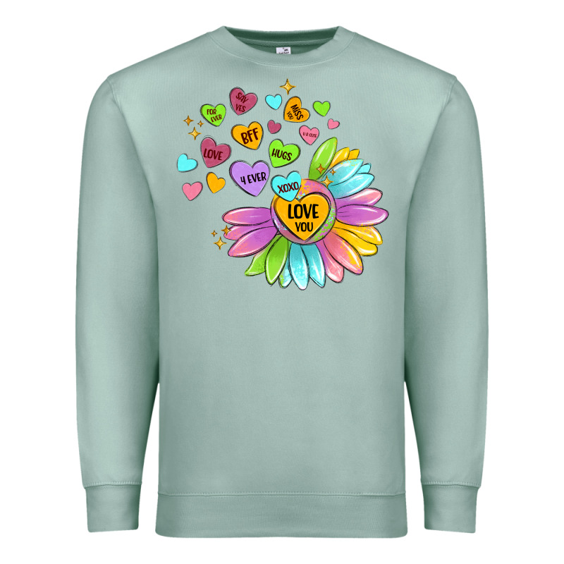 Sunflower Love Hugs Premium Sweatshirt by MaliasSmallBusiness | Teevron