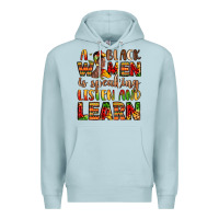 Blue Mist a black women is speaking listen and learn Premium Hoodie - LillyAllenDesigns