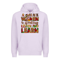 Lilac a black women is speaking listen and learn Premium Hoodie - LillyAllenDesigns