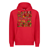 Red a black women is speaking listen and learn Premium Hoodie - LillyAllenDesigns