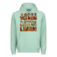 Seafoam a black women is speaking listen and learn Premium Hoodie - LillyAllenDesigns