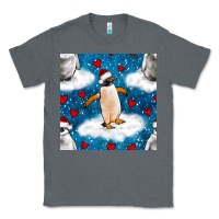 Charcoal Heather christmas penguin and heart seamless pattern Classic Tee - BundleAndBundleShop