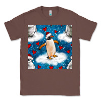 Chestnut christmas penguin and heart seamless pattern Classic Tee - BundleAndBundleShop