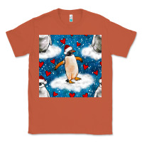 Copper christmas penguin and heart seamless pattern Classic Tee - BundleAndBundleShop