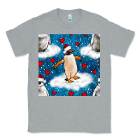 Heather Grey christmas penguin and heart seamless pattern Classic Tee - BundleAndBundleShop