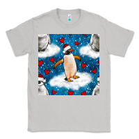 Moon Dust christmas penguin and heart seamless pattern Classic Tee - BundleAndBundleShop