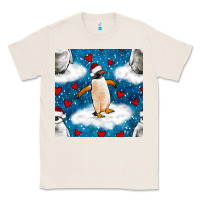 Natural christmas penguin and heart seamless pattern Classic Tee - BundleAndBundleShop