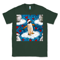 Sports Green christmas penguin and heart seamless pattern Classic Tee - BundleAndBundleShop