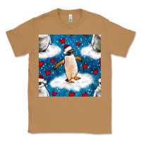 Toasted Coconut christmas penguin and heart seamless pattern Classic Tee - BundleAndBundleShop