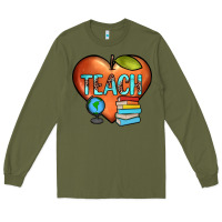 Army Green teach heart Long Sleeve Tee - JahusDesignShop