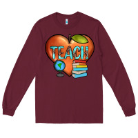 Burgundy teach heart Long Sleeve Tee - JahusDesignShop