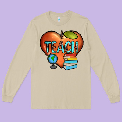 Teach Heart Long Sleeve Tee Designed By Jahusdesignshop