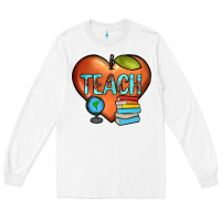 White teach heart Long Sleeve Tee - JahusDesignShop