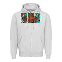 Dove Grey western texas and bullskulls with turquoise and leopard licanse plate Zipper Hoodie - Artiststas