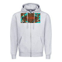 Heather Grey western texas and bullskulls with turquoise and leopard licanse plate Zipper Hoodie - Artiststas