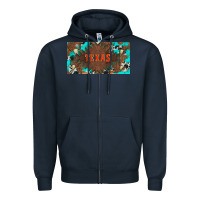 Navy western texas and bullskulls with turquoise and leopard licanse plate Zipper Hoodie - Artiststas
