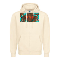 Sandshell western texas and bullskulls with turquoise and leopard licanse plate Zipper Hoodie - Artiststas