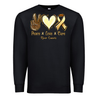 Black Peace love cure Bone Cancer Premium Sweatshirt - NancyCooperArtShop