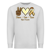 Dove Grey Peace love cure Bone Cancer Premium Sweatshirt - NancyCooperArtShop