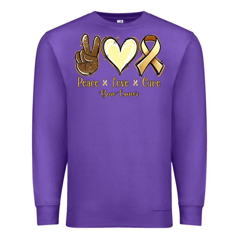 Peace Love Cure Bone Cancer Premium Sweatshirt by NancyCooperArtShop | Teevron
