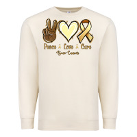 Sandshell Peace love cure Bone Cancer Premium Sweatshirt - NancyCooperArtShop