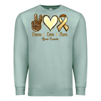 Seafoam Peace love cure Bone Cancer Premium Sweatshirt - NancyCooperArtShop