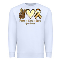 White Peace love cure Bone Cancer Premium Sweatshirt - NancyCooperArtShop