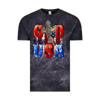 Cloud Black God bless the USA  4th of july Vintage Tee - CowGirlArtShop