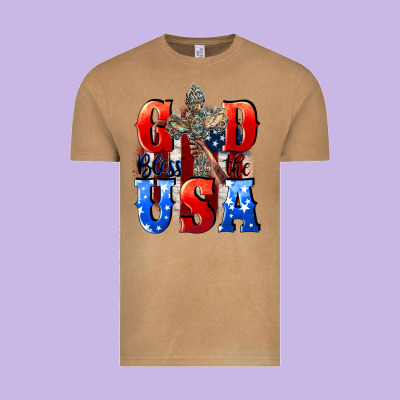 God Bless The Usa  4th Of July Vintage Tee Designed By Cowgirlartshop