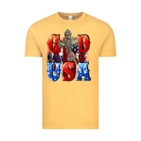Vintage Mustard God bless the USA  4th of july Vintage Tee - CowGirlArtShop