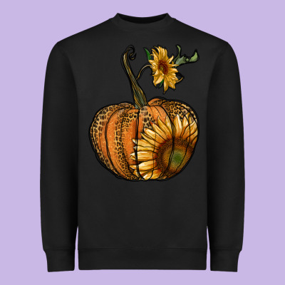 Pumpkin With Sunflower Heavyweight Sweatshirt Designed By Ranaportraitstore