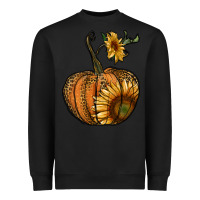 Black pumpkin with sunflower Heavyweight Sweatshirt - RanaPortraitStore