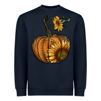Navy pumpkin with sunflower Heavyweight Sweatshirt - RanaPortraitStore