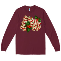 Burgundy white christmas tree cake ado Long Sleeve Tee - AdoDesignShop