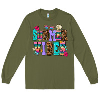 Army Green summer vibes Long Sleeve Tee - AdoDesignShop