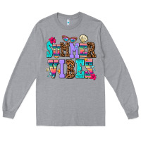 Heather Grey summer vibes Long Sleeve Tee - AdoDesignShop