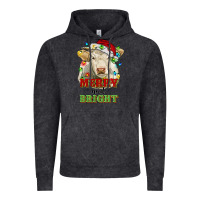 Vintage Black merry and bright charolais cattle cow with christm Vintage Hoodie - RanaPortraitStore