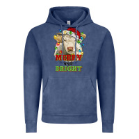 Merry And Bright Charolais Cattle Cow With Christm Vintage Hoodie | Teevron