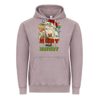Vintage Zinc merry and bright charolais cattle cow with christm Vintage Hoodie - RanaPortraitStore