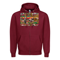 Burgundy western serape cowhide and leopard background Zipper Hoodie - Artiststas
